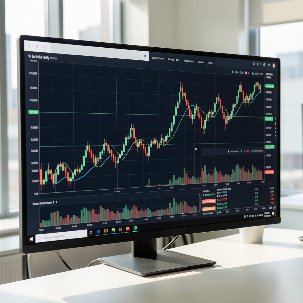 Abstract visualization of bond yield curves and interest rate charts displayed on financial analysis screens