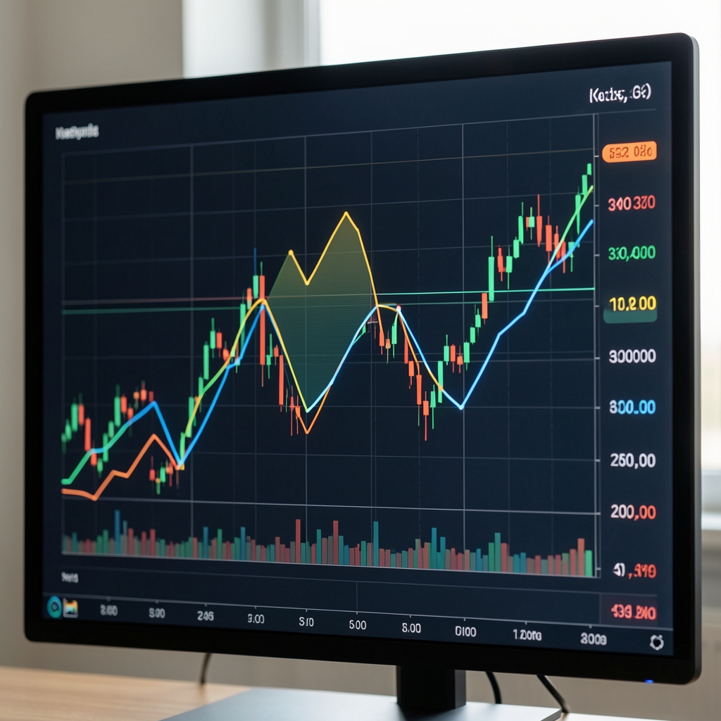 Abstract visualization of bond yield curves and interest rate data on a digital screen